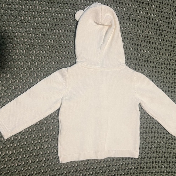 Carter's 12 Months White Hooded Sweater with Ears Baby Sweater Cardigan (0199) - Picture 5 of 6